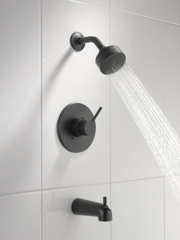 Delta Modern Monitor Series Tub & Shower Trim in Matte Black - T14459-BL-PP