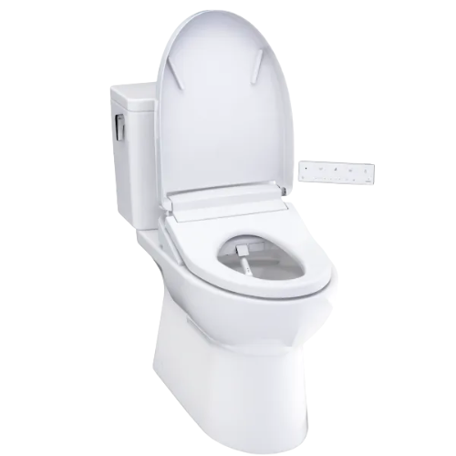 TOTO Glaston Two Piece Elongated Toilet 1.28 GPF with S7A Bidet Seat - Cotton