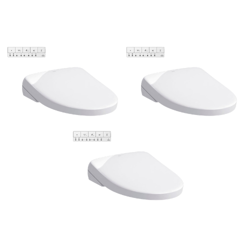 Toto S7 Bidet Seat, Auto-Flush Ready with Remote - Elongated in Cotton White - 3 pack