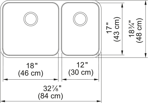 Franke GDX16031RH Grande Undermount 18G Stainless Steel Double Bowl Sink