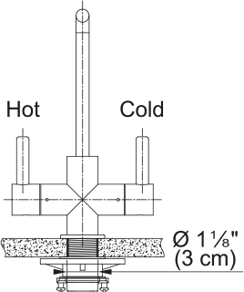 Franke UNL-HC-304 Universal Hot and Cold Water Dispenser with L Spout in Stainless Steel