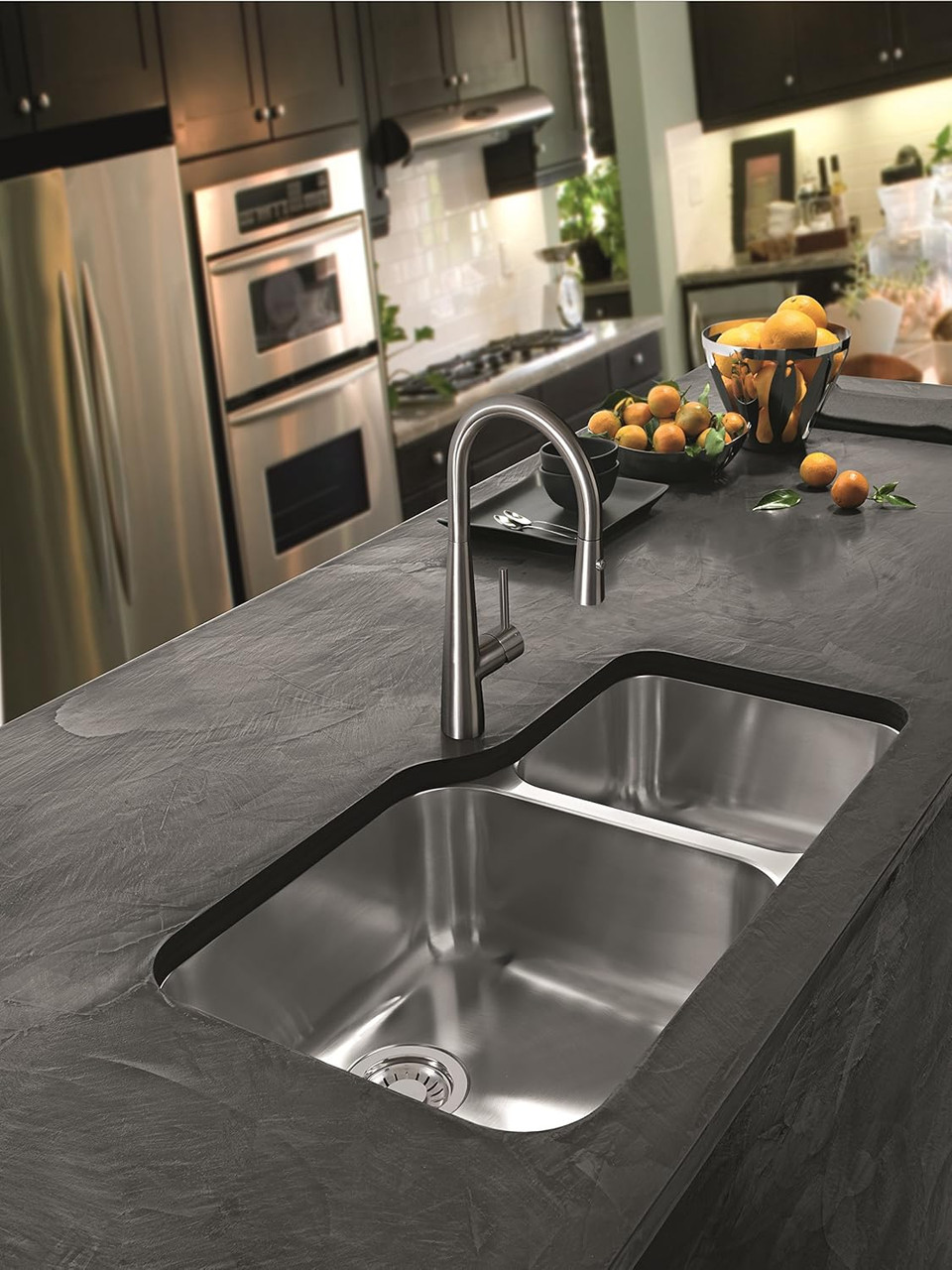 Franke FF3450 Steel 1 Hole Pull Down Stainless Steel Kitchen Faucet