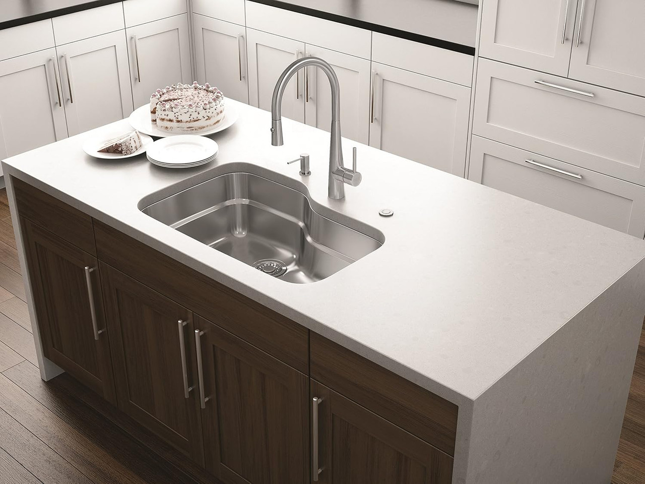 Franke FF3450 Steel 1 Hole Pull Down Stainless Steel Kitchen Faucet