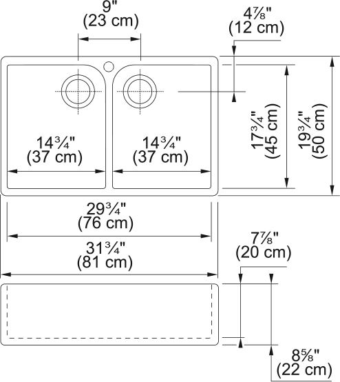 Franke MHK720-31WH Manor House Apron Front White Fireclay Double Bowl Sink
