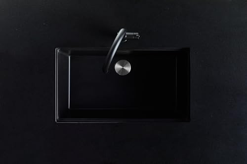 Franke Single Bowl Undermount Granite Kitchen Sink in Black - MAG11031-MOC