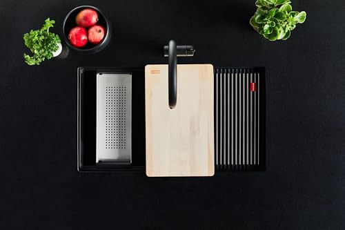 Franke Single Bowl Undermount Granite Kitchen Sink in Black - MAG11031-MOC