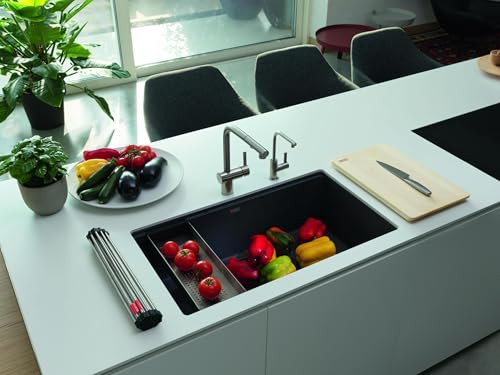 Franke Single Bowl Undermount Granite Kitchen Sink in Black - MAG11031-MOC