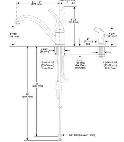 Delta 134 / 100 / 300 / 400 Series 175-DST Single Handle Kitchen Faucet with Spray - Single Handle Lever Without Sidespray: Chrome