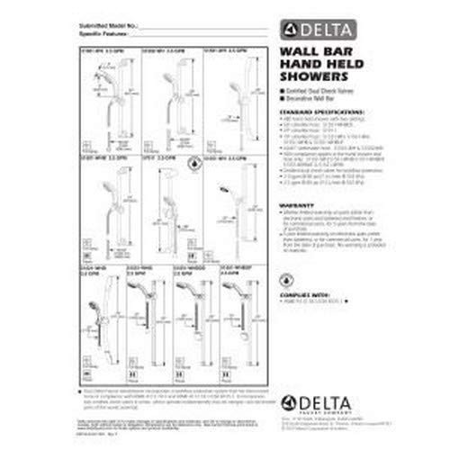 Delta Universal Showering Components 57011 Fundamentals 2-Setting Slide Bar Hand Shower: Chrome