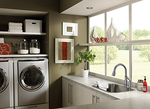 Delta Leland 978-SD-DST Single Handle Pull-Down Kitchen Faucet with Soap Dispenser - Single Handle Lever: Chrome