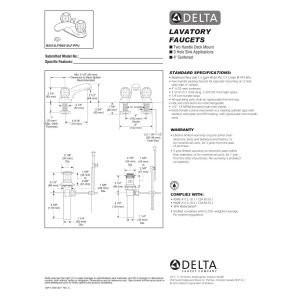 Delta B2512LF Two Handle Centerset Lavatory Faucet CHROME