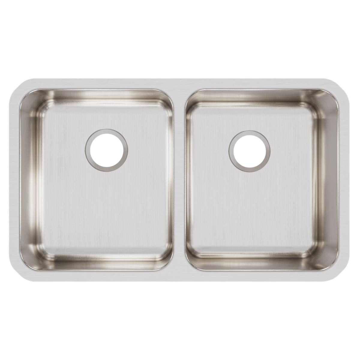 Elkay Lustertone Classic Stainless Steel 30-3/4" x 18-1/2" x 7-7/8", Equal Double Bowl Undermount Sink