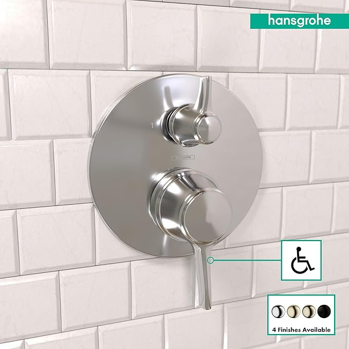 Hansgrohe 04449000 Ecostat Classic Pressure Balance Trim with Diverter, Round in Chrome