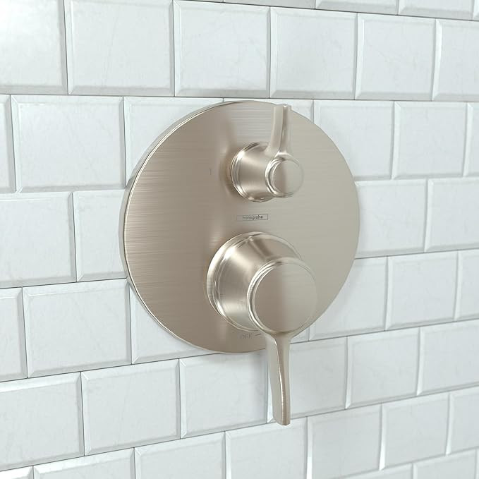 Hansgrohe 04449820 Ecostat Classic Pressure Balance Trim with Diverter, Round in Brushed Nickel