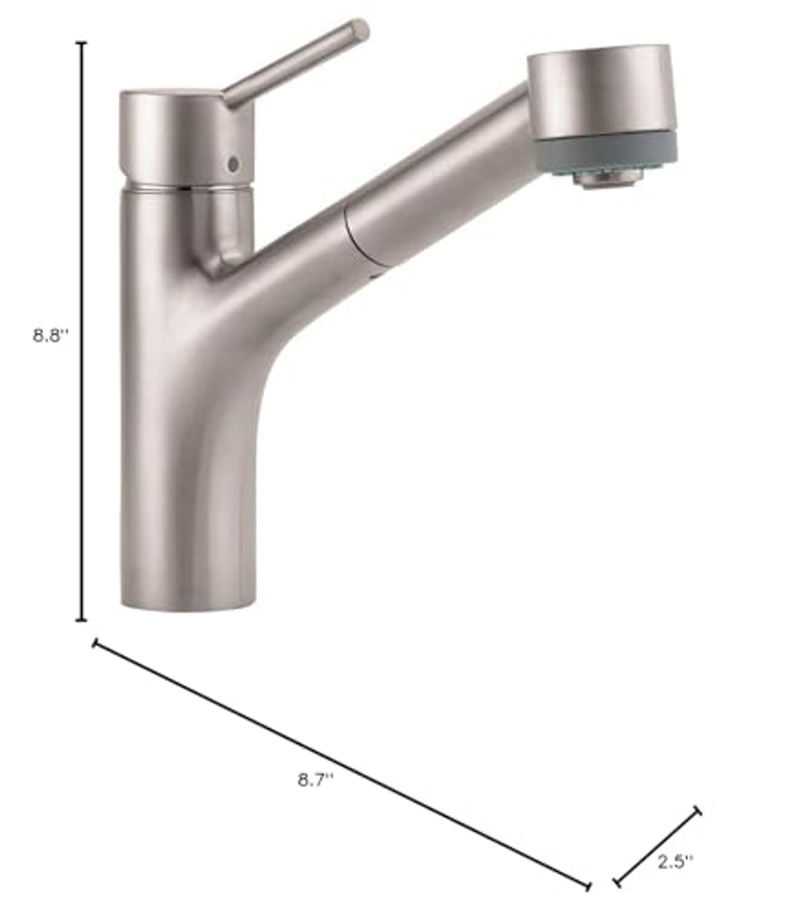 Hansgrohe 06462860 Talis S Kitchen Faucet, 2-Spray Pull-Out, 1.75 GPM in Steel Optic