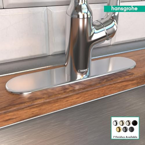 Hansgrohe 14019001 Base Plate for Single-Hole Kitchen Faucets, 10" in Chrome