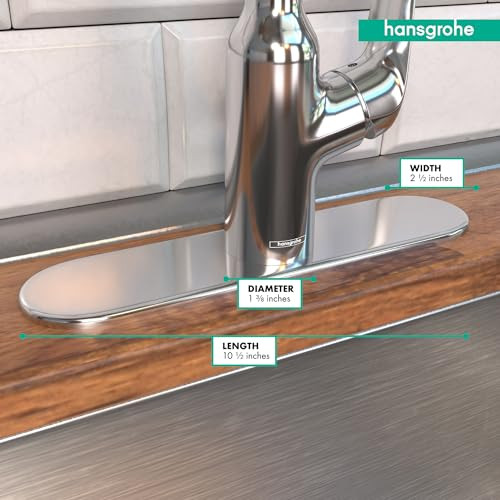 Hansgrohe 14019001 Base Plate for Single-Hole Kitchen Faucets, 10" in Chrome