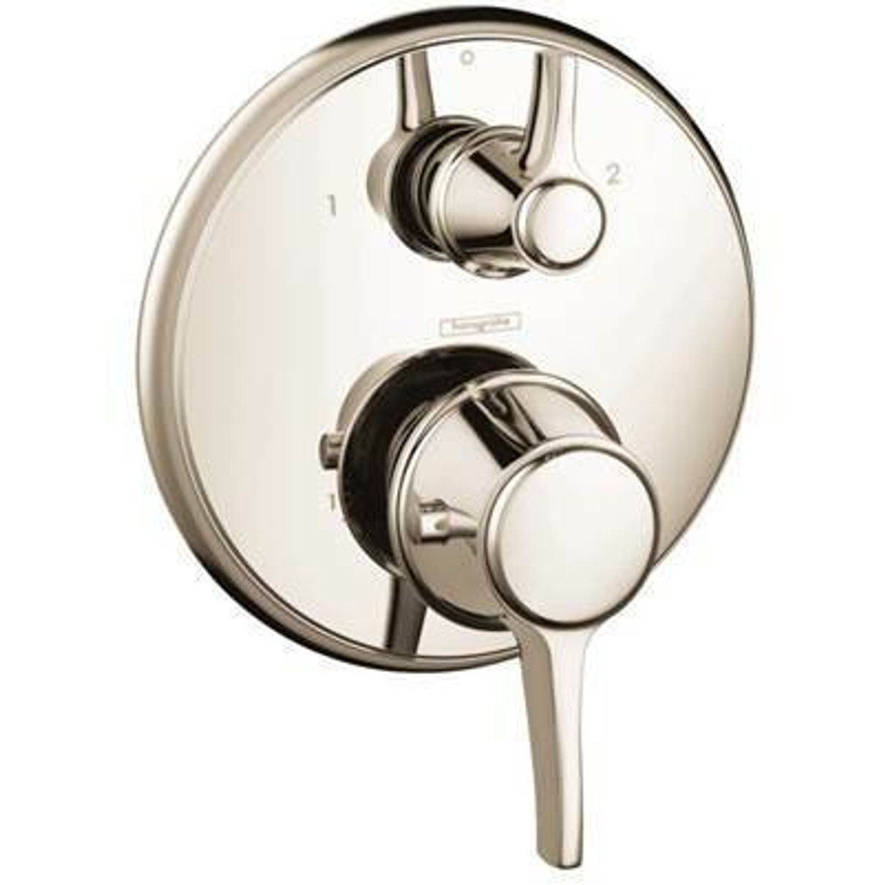 Polished Nickel) Hansgrohe 15753831 Metris C Thermostatic Trim with  Volume Control and Diverter, Polished Nickel