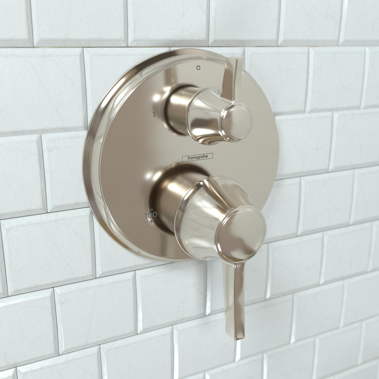 Hansgrohe 15753831 Ecostat Classic Thermostatic Trim with Volume Control and Diverter, Round in Polished Nickel