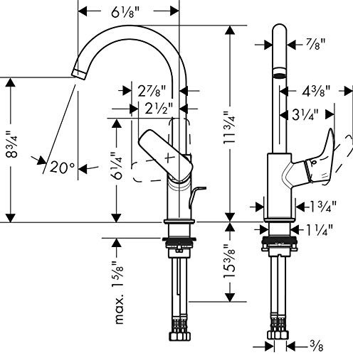 Hansgrohe 71130001 Logis 210 Single-Hole Faucet, 1.2 GPM Chrome