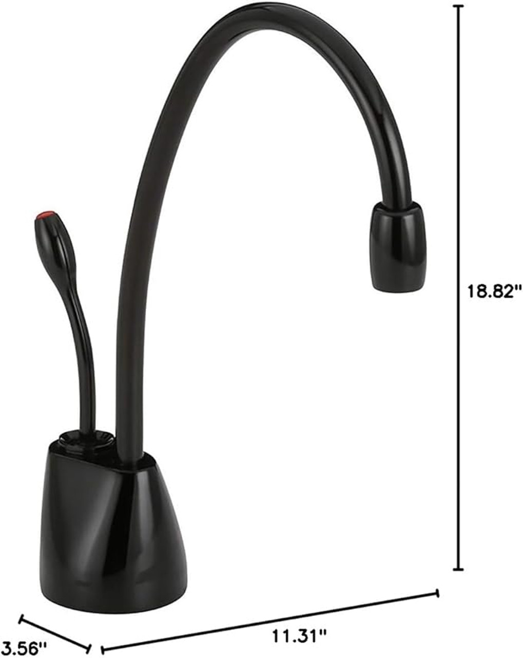 InSinkErator Indulge GN1100 Contemporary Instant Hot Water Dispenser Faucet in Gloss Black - 44251G