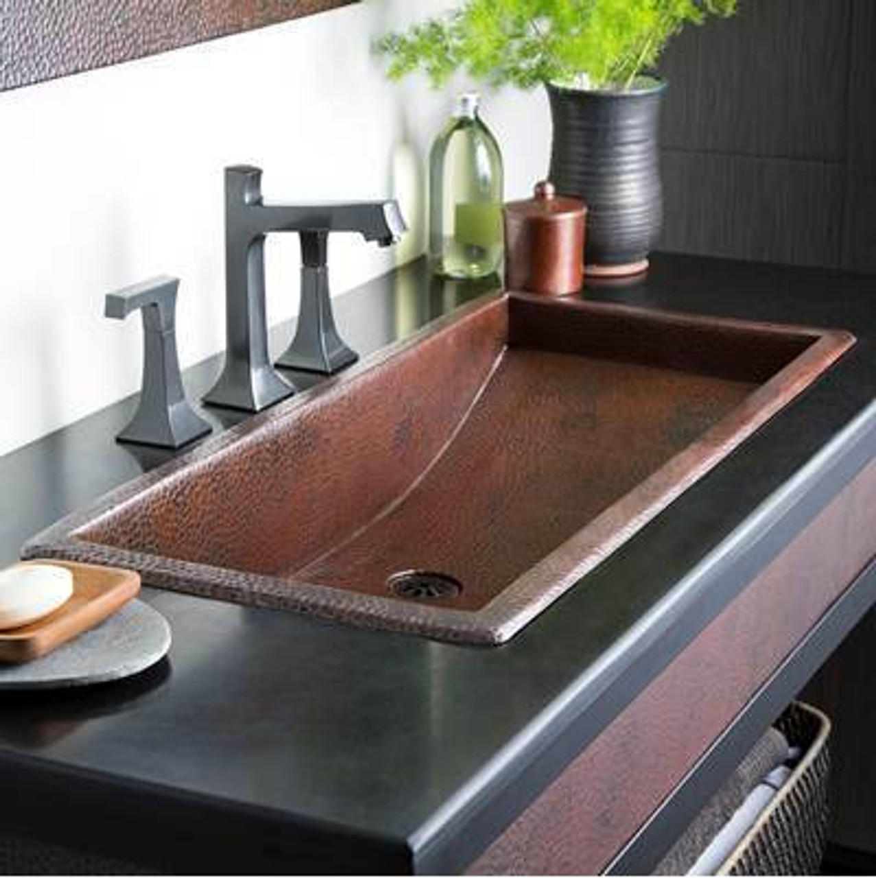 Native Trails Cps200 Trough 30 Bathroom Sink In Antique Copper