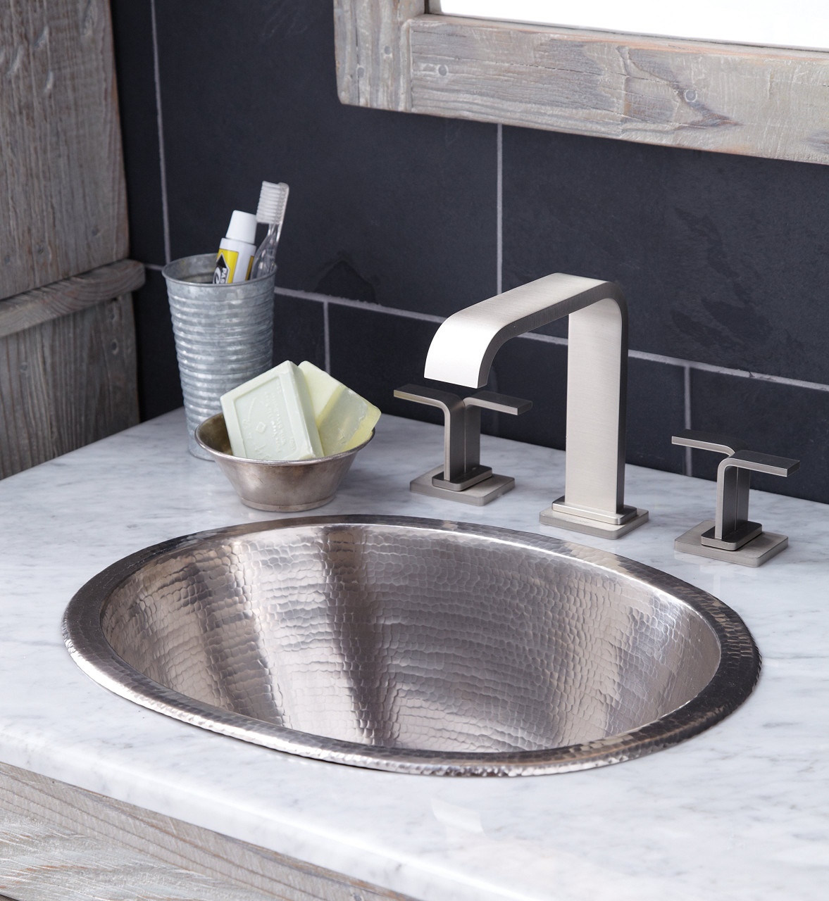 Native Trails CPS548 OVAL: Hammered Copper Bathroom Sink