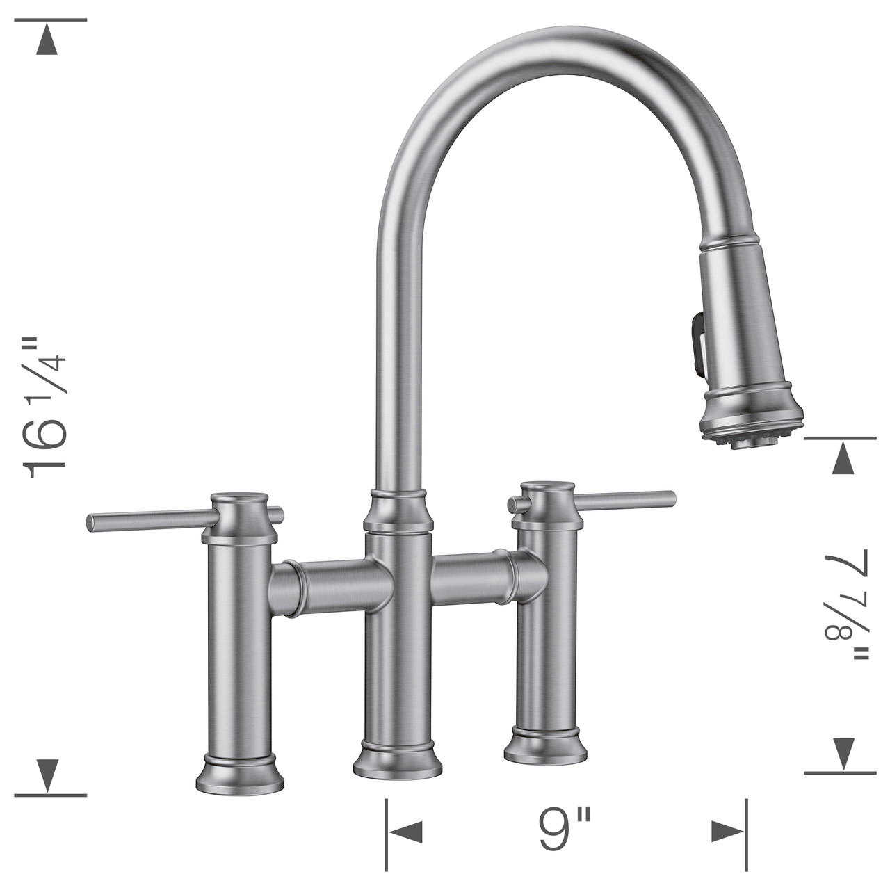 Blanco 442505 Empressa Bridge Pull Down 1.5 gpm - Stainless Finish