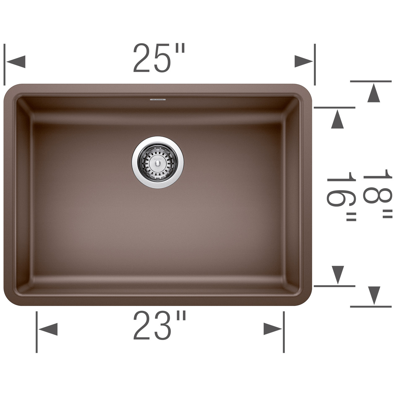 Blanco 442546 Precis 25" Single ADA Undermount - Cafe Brown