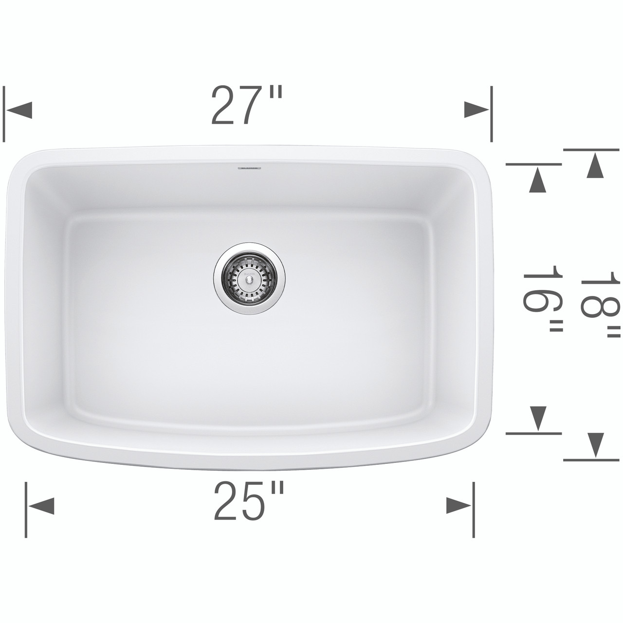 Blanco 442551 Valea 27" Single Undermount - White