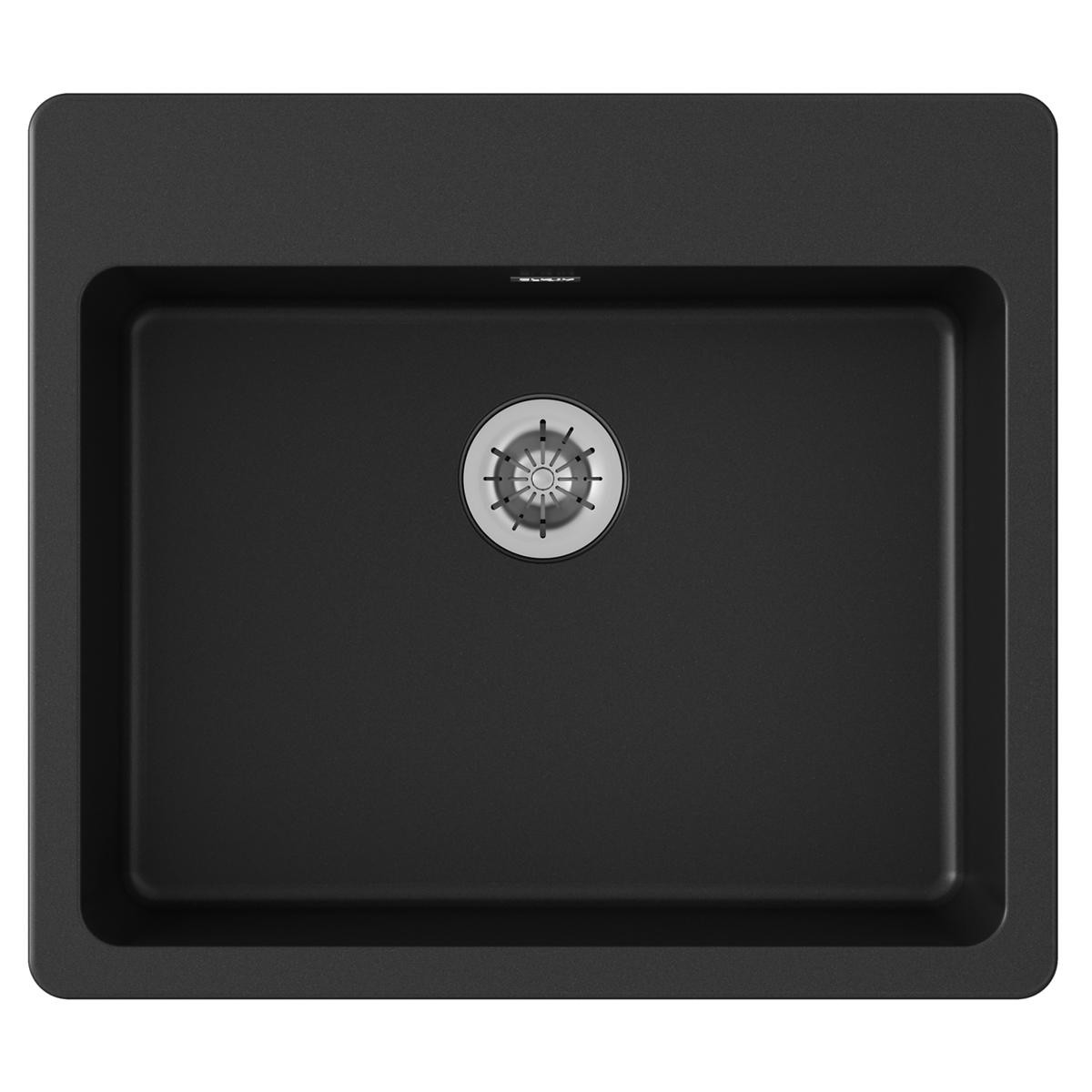 Elkay Quartz Classic 25" x 22" x 5-1/2" Single Bowl Drop-in ADA Sink with Perfect Drain Black