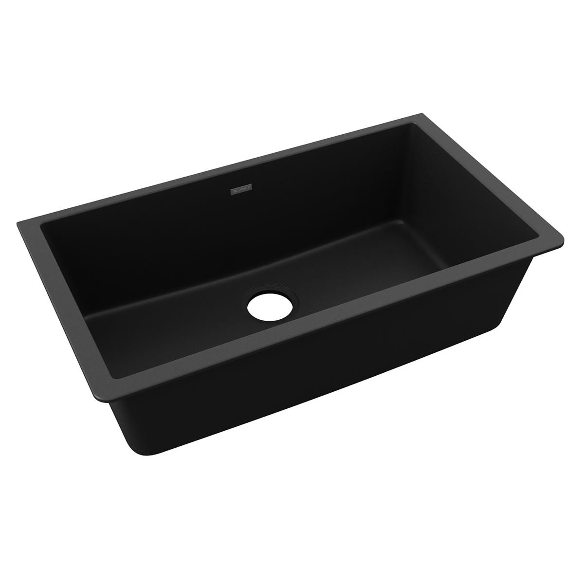 Elkay Quartz Classic 33" x 18-7/16" x 9-7/16" Single Bowl Undermount Sink Black