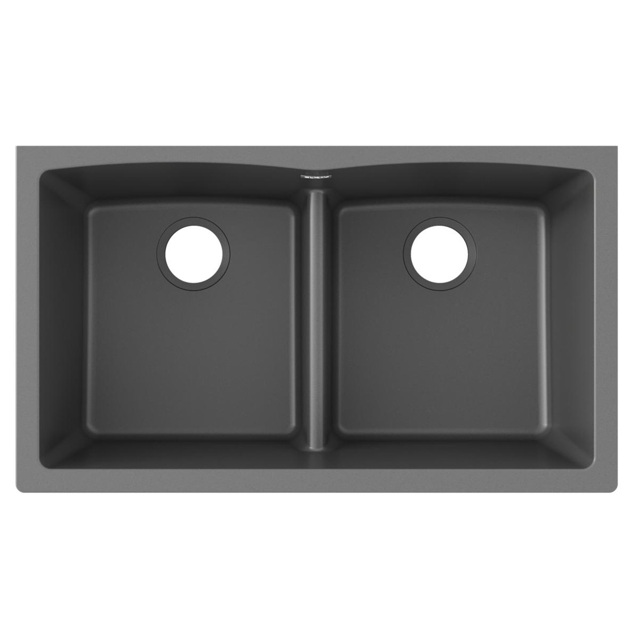 Elkay Quartz Classic 33" x 19" x 10", Equal Double Bowl Undermount Sink with Aqua Divide, Dusk Gray
