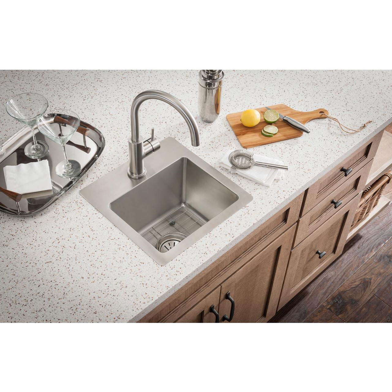 Elkay Allure Single Hole Kitchen Faucet with Lever Handle Satin Stainless Steel