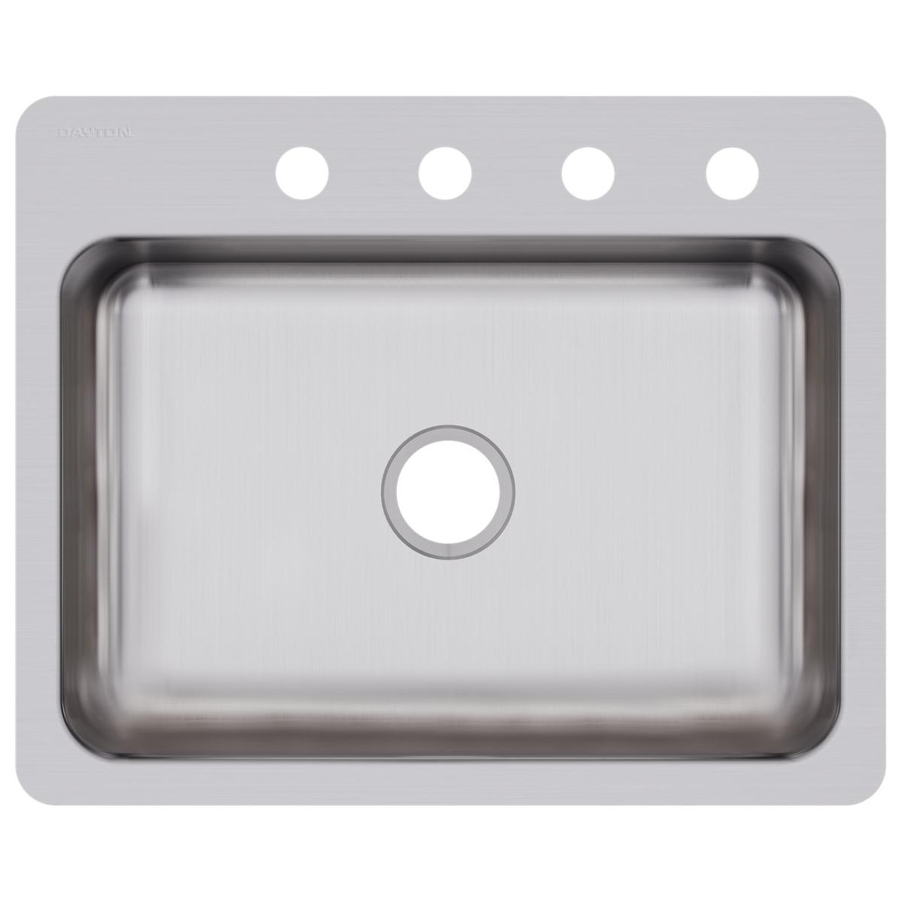 Elkay Dayton Stainless Steel 27" x 22" x 8", 4-Hole Single Bowl Dual Mount Sink