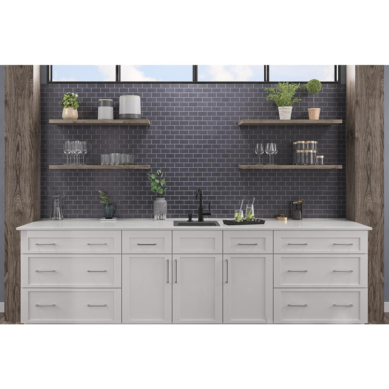 Elkay Crosstown 18 Gauge Stainless Steel 15" x 15" x 9" 2-Hole Single Bowl Dual Mount Bar Sink Kit