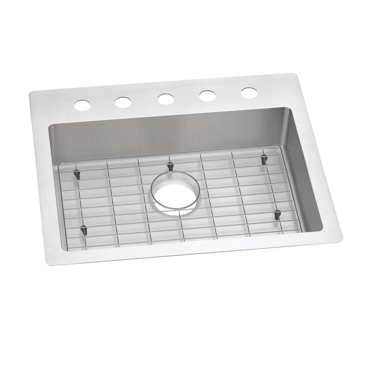 Elkay Crosstown 18 Gauge Stainless Steel 25" x 22" x 6", 5-Hole Single Bowl Dual Mount ADA Sink Kit