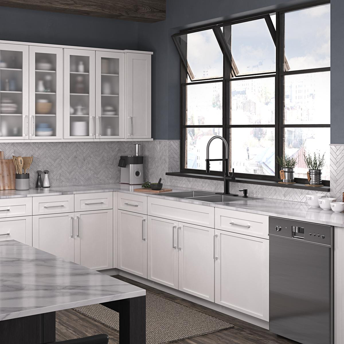 Elkay Crosstown 18 Gauge Stainless Steel 33" x 22" x 9" 4-Hole Equal Double Bowl Dual Mount Sink Kit