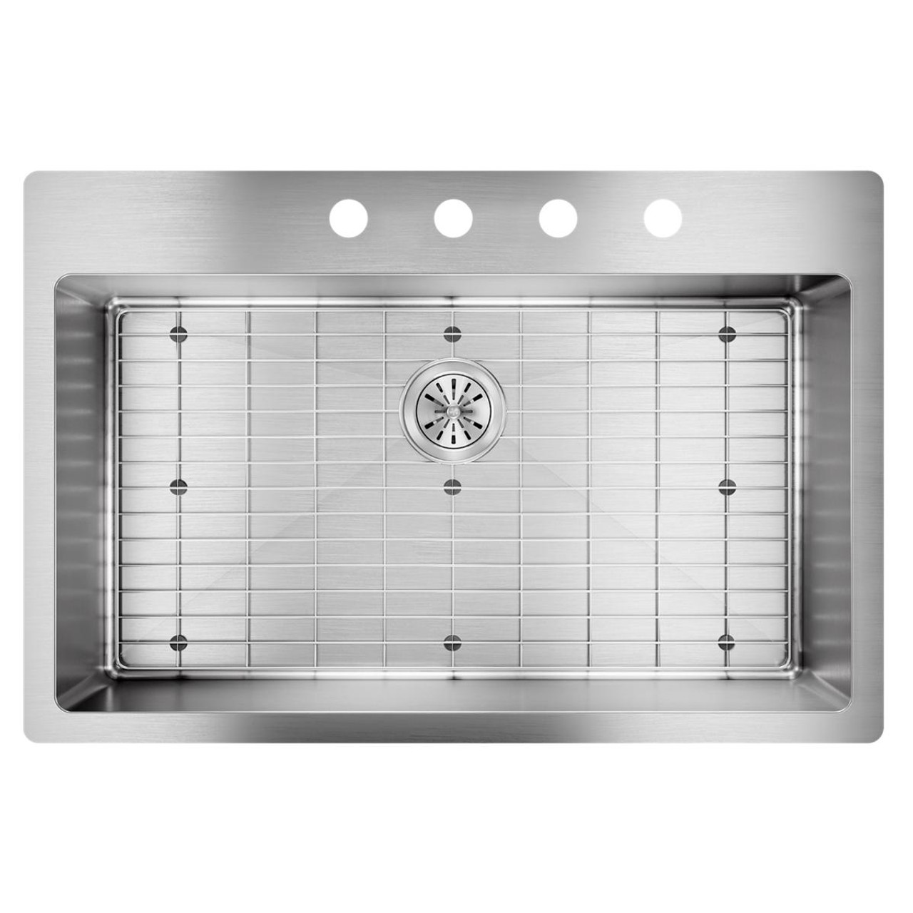 Elkay Crosstown 18 Gauge Stainless Steel 33" x 22" x 9" 4-Hole Single Bowl Dual Mount Sink Kit