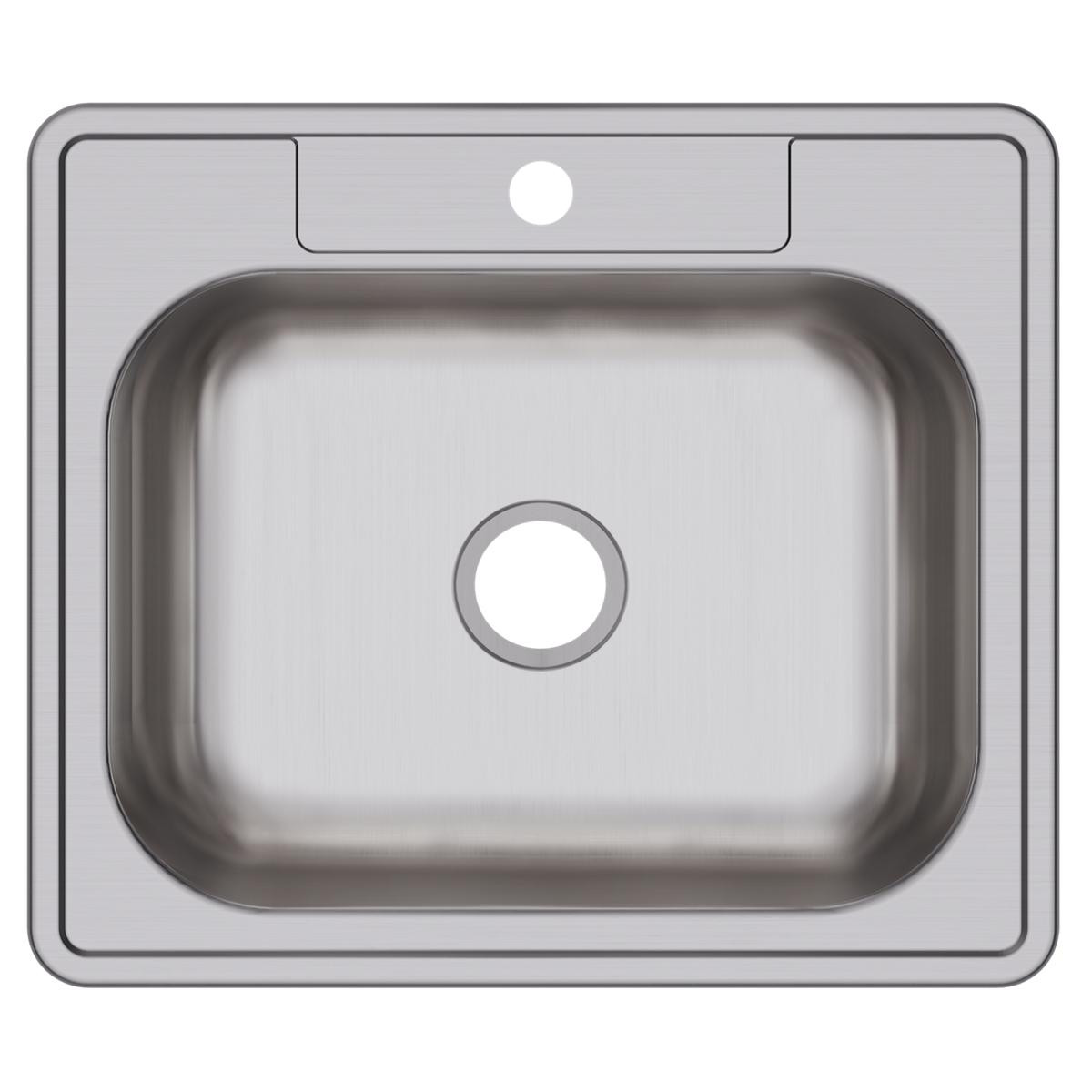 Elkay Dayton Stainless Steel 25" x 21-1/4" x 6-9/16" 1-Hole Single Bowl Drop-in Sink