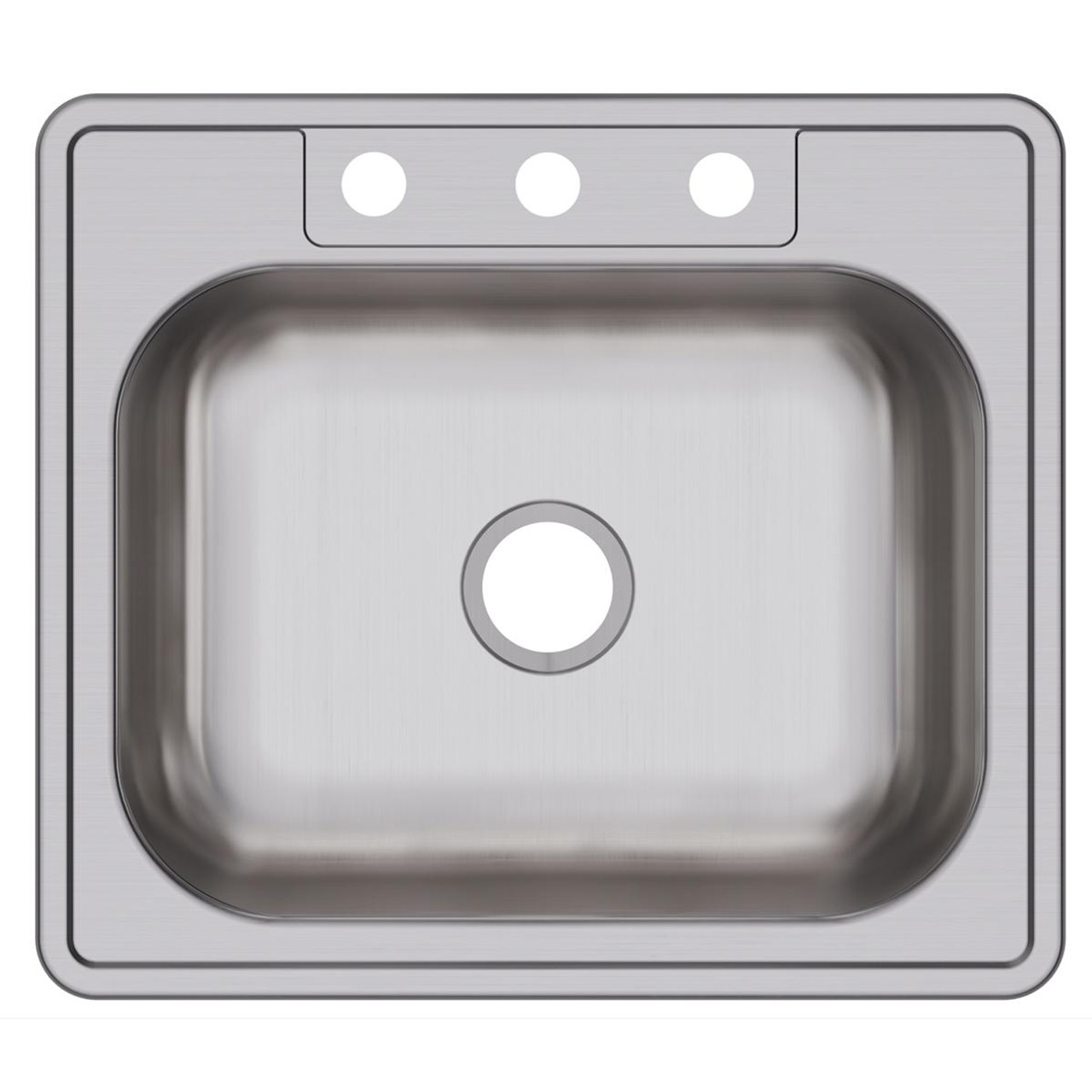 Elkay Dayton Stainless Steel 25" x 22" x 6-9/16" 3-Hole Single Bowl Drop-in Sink