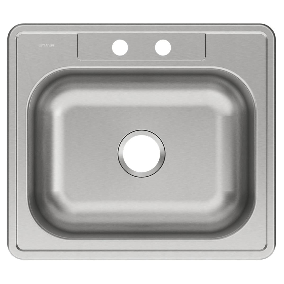 Elkay Dayton Stainless Steel 25" x 22" x 8-1/16" 2-Hole Single Bowl Drop-in Sink