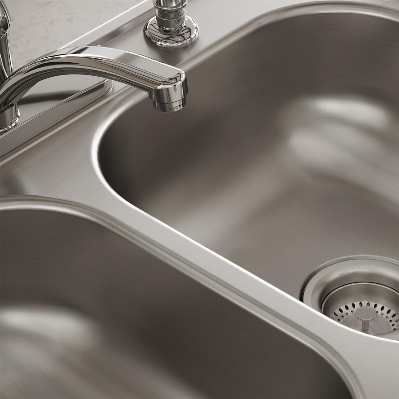 Elkay Dayton Stainless Steel 33" x 21-1/4" x 6-9/16" 4-Hole Equal Double Bowl Drop-in Sink