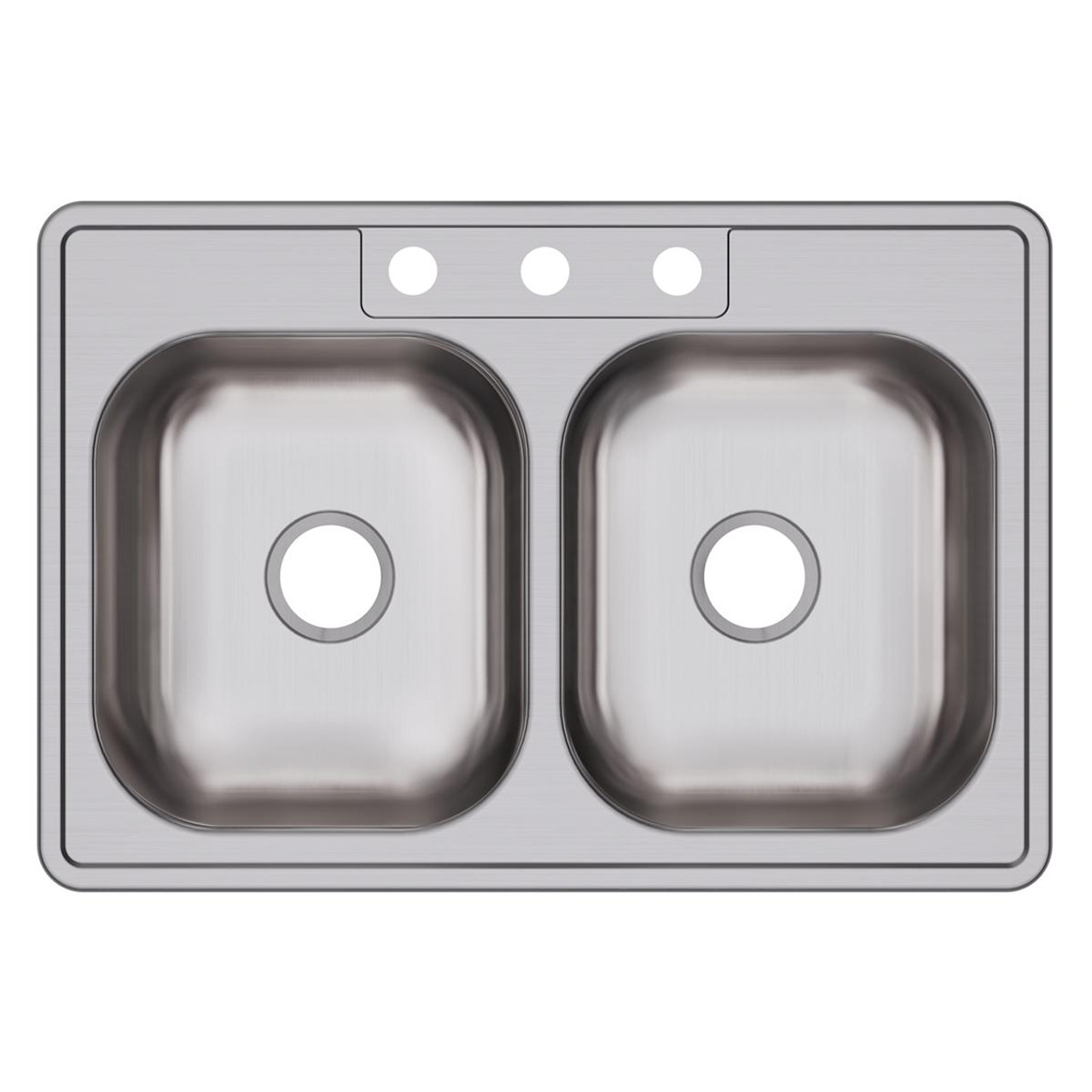 Elkay Dayton Stainless Steel 33" x 22" x 6-9/16" 3-Hole Equal Double Bowl Drop-in Sink