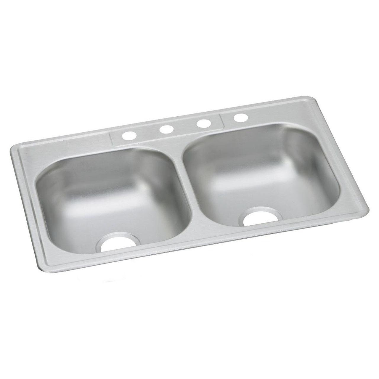 Elkay Dayton Stainless Steel 33" x 22" x 6-9/16" 4-Hole Equal Double Bowl Drop-in Sink