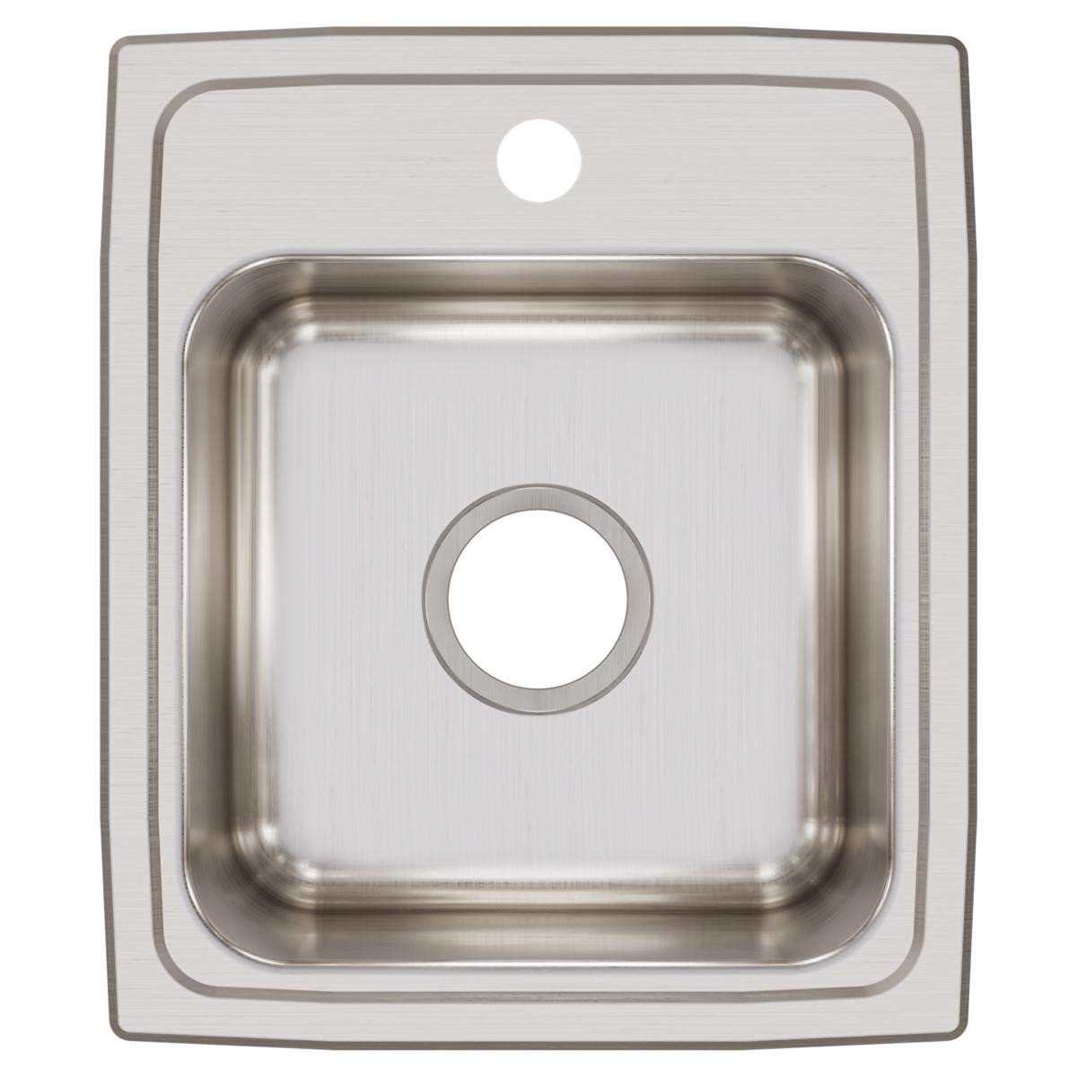 Elkay Lustertone Classic Stainless Steel 15" x 17-1/2" x 7-5/8", 1-Hole Single Bowl Drop-in Bar Sink
