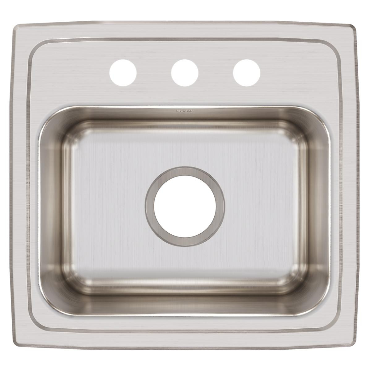 Elkay Lustertone Classic Stainless Steel 17" x 16" x 10-1/8" 3-Hole Single Bowl Drop-in Sink