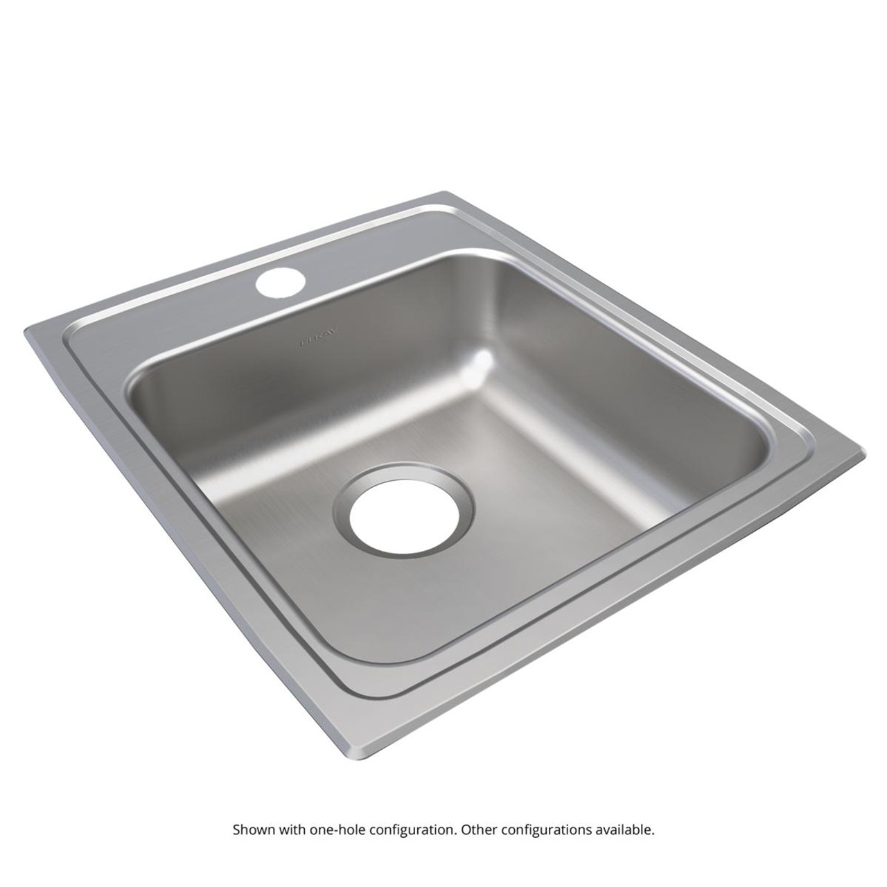 Elkay Lustertone Classic Stainless Steel 17" x 20" x 6" 3-Hole Single Bowl Drop-in ADA Sink