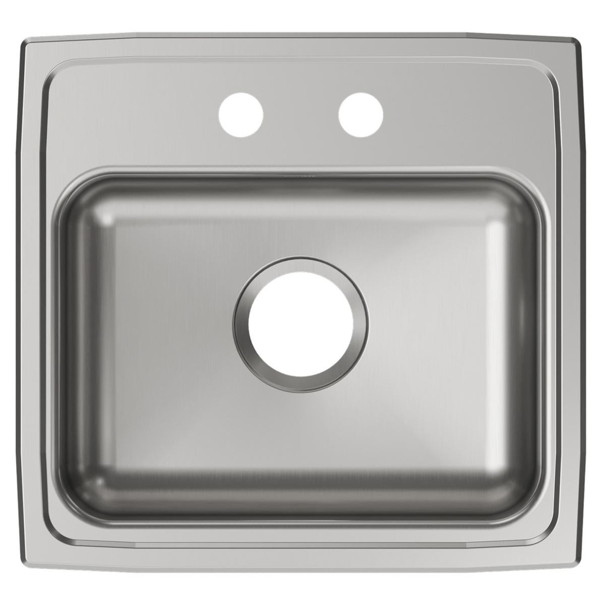 Elkay Lustertone Classic Stainless Steel 19" x 18" x 5-1/2" 2-Hole Single Bowl Drop-in ADA Sink