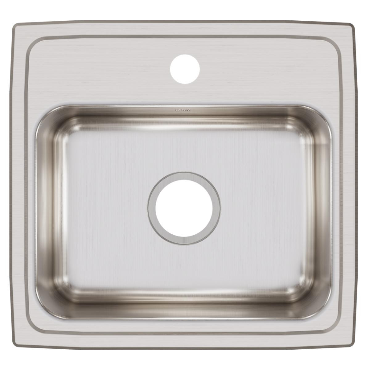 Elkay Lustertone Classic Stainless Steel 19" x 18" x 7-5/8" 1-Hole Single Bowl Drop-in Sink